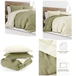Homespun Full Queen Comforter Set Reversible Sage Green Cream Down Alternative. Fixed Price $40.49.