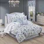 Kourtney Blue Polyester Queen 4-PIECE Comforter Set. Fixed Price $176.96.