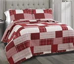 New Lush Cor Greenville Full/queen 3 Piece Quilt Set Red Multi. Fixed Price $104.99.
