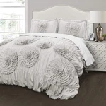 Serena King Comforter Set, 3 Pieces, Light Gray Bedding Cozy Decor. Fixed Price $180.99.