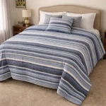 Ugg Blue White Striped Ursa Comforter Queen Blanket Bedding With 1 Matching Sham. Fixed Price $70.00.
