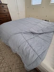 Quilted Light Blue Queen Comforter Solid Contemporary Bedroom Bedding. Fixed Price $15.00.
