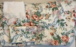 Vtg Wamsutta Queen Comforter Set Blue Ribbon And Pink Floral. Fixed Price $110.85.