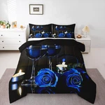 Erosebridal Blue Comforter Girls Boys Romantic 3D Bedding Set. Fixed Price $178.37.