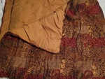 Croscill Galleria Red Brown Gold Patchwork King Comforter 104 X92 Used. Fixed Price $89.99.