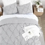 Andency Gray Pinch Pleat Comforter & Pillowcase TWIN(66X90INCH) Microfiber New. Fixed Price $33.00.