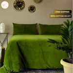 Washed Green Velvet Duvet Set With Matching Pillow Luxury Bedding. Fixed Price $15.84.