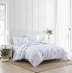 Laura Ashley Comforter Set Twin Xl Belinda 2-PIECE Reversible Floral Cotton Blue. Fixed Price $99.00.