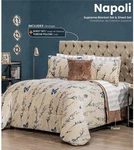 Napoli Supreme Comforter Set Flannel Floral Nature Sheet & Throw Pillow. Fixed Price $140.00.