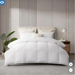 Hotel Grand Comforter White Down Striped Hypoallergenic Cotton 500 Thread Count. Fixed Price $152.99.