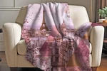 Paris Blush Geometric Sherpa Blanket Modern Chic Home Decor. Fixed Price $48.00.