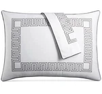 Hotel Collection Greek Key Kg Pillow Shams White/blk Embroidered Cotton Luxury. Fixed Price $125.00.