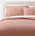 Full/queen Washed Waffle Weave Comforter & Sham Set Warm Blush - Threshold. Fixed Price $33.00.