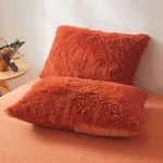 Foppa Furry Pillow Cases Burnt Orange 26" X 20" (pack Of 2),. Fixed Price $23.90.