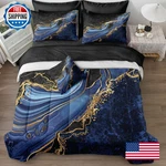 Bedorm Black Gold Bedding Blue Marble Comforter Set 8 Pieces King Bag. Fixed Price $152.86.