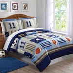 My World Twin 2-PIECE Sports Bedding Set, Polyester, Comforter & Sham. Fixed Price $50.00.