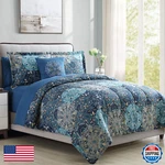 Modern Threads 8-PIECE Printed Reversible Complete Bed Set Granada King. Fixed Price $85.30.