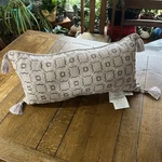 Croscill Bela Boudoir Throw Pillow Tassels, Tan Burgundy, 24" X 12" $89 Nwt. Fixed Price $27.00.