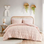 Vera 3-PCS Pink Full/queen Polyester Clip Jacquard Comforter Set. Fixed Price $101.14.