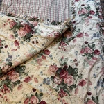 Vtg King Comforter Martex Floral Pink Rose Plaid Reversible Ruffle Trim Cottage. Fixed Price $174.88.