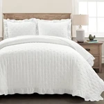 Lush Cor 3PC Full/queen Reyna Ruffle Reversible Oversized Quilt Set White. Fixed Price $24.99.