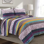 Boho Stripe Reversible King Quilt Set Vivid Colorful Bedding 3 Piece. Fixed Price $98.89.
