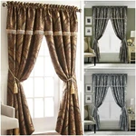 Chezmoi Collection Seville 2-PANEL Jacquard Paisley Window Curtain Set. Fixed Price $49.99.