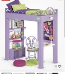 American Girl Mckennas Loft Set- Desk, Bedding And Bedroom Accessories. Fixed Price $140.00.