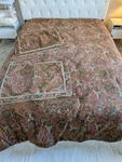 Chaps Home Chandler Satin Jacobean Botanic Queen Comforter Striped Reversed. Fixed Price $250.00.
