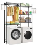 Vevor Over Washer And Dryer Storage Shelf Two Row 5 Tiers Rack Black. Fixed Price $74.99.