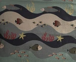 Lush Reversible Quilted Cotton Twin Comforter W/ocean Fish, Coral, Starfish. Fixed Price $35.00.