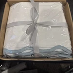 Homechoice Decor Queen Bed Skirt Dust Ruffle White Aqua N60022 New. Fixed Price $24.99.
