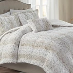 Madison Park Zuri Soft Plush Comforter Set, Faux Fur Animal Stripes, Queen. Fixed Price $137.99.