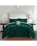Chic Home Westmont 4-PIECE King Comforter Set Velvet Green Bedding H2615. Fixed Price $266.00.