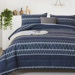 Navy Blue Comforter Set Queen, Reversible Boho Triangle Down Alternative Comf.... Fixed Price $63.72.