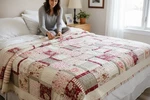 Pottery Barn Brooke Patchwork Quilt Comforter Full/ Queen 100% Cotton Reversible. Fixed Price $148.50.