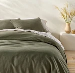 Full/queen Heavyweight Linen Blend Comforter And Sham Set Olive Green - Casaluna. Fixed Price $129.99.