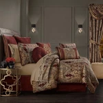 Garnet Red 4-PIECE Comforter Set Woven Jaquard By Queen. Fixed Price $324.99.