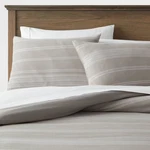 King Cotton Woven Stripe Duvet Cover & Sham Set Gray/white - Threshold. Fixed Price $27.19.