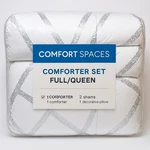 Spaces Full/queen Comforter Set White Silver Geometric 4-PIECE Bedding. Fixed Price $26.99.