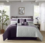 Chezmoi Collection Upland Queen Comforter Set 7-PIECE Lavender Gray. Fixed Price $104.99.