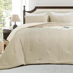Hombys 3 Piece Seersucker Oversized King Comforter Set 98X120, Breathable Beige. Fixed Price $59.39.