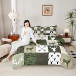 Antler Silhouette Kids Comforter Queen Size,camo Green Rustic Bedding Set.... Fixed Price $67.47.
