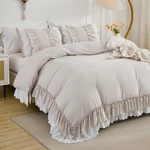 Herside Beige Ruffle Comforter King Sizeshabby Chic Boho Bedding Sets Soft. Fixed Price $134.47.