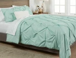 Threshold Pinched Pleat Comforter Set 3 Piece King Mint & 2 Shams. Fixed Price $126.00.