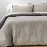 King Textured Chambray Cotton Duvet & Sham Set Dark Gray - Casaluna. Fixed Price $55.99.