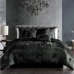 King Comforter Set 7 Piece Black Turin Riverbrook Home 84508. Fixed Price $154.99.