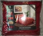 Fairfield Square Collection 8 Piece King Bed Ensemble Reversible Golden Damask. Fixed Price $71.01.