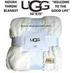 Ugg Novah Throw Blanket -white, Plush, Luxurious Comfort Ultra Soft 50"X70". Fixed Price $129.99.