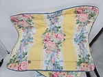 Vintage Croscill 5980 Yellow Floral Stripe Cottage Three (3) Pillow Shams. Fixed Price $37.88.